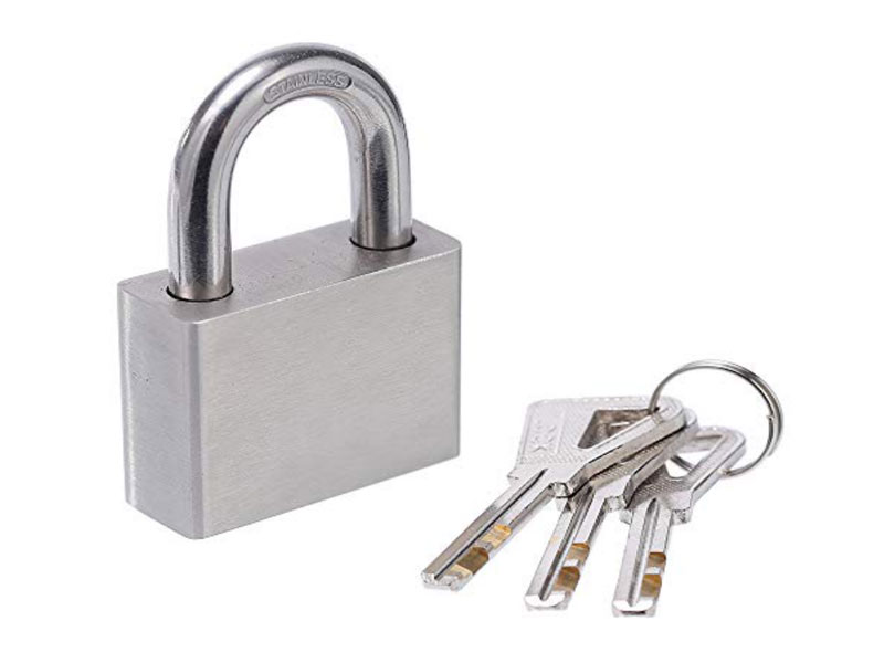 Stainless Steel Flat Tumbler Padlock, Anti Rust Lock,Waterproof Padlock for Outdoor use- Stainless Steel Body & Shackle