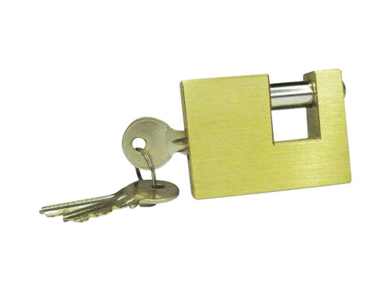 Rectangular brass padlock